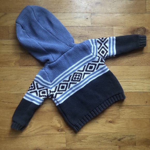 Carter's Infant Boys Full Zipper Hooded Heavy Fair Isle
Sweater Jacket Size 18M - Picture 3 of 6
